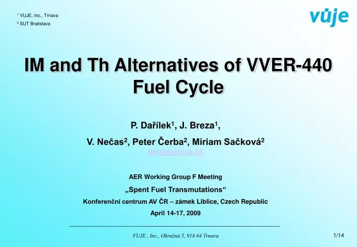 im and th alternatives of vver 440 fuel cycle