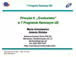 priorytet 6 rodowisko w 7 programie ramowym ue