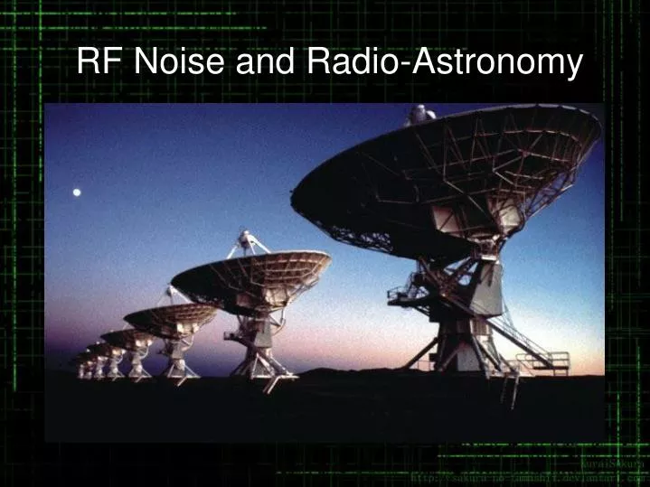rf noise and radio astronomy