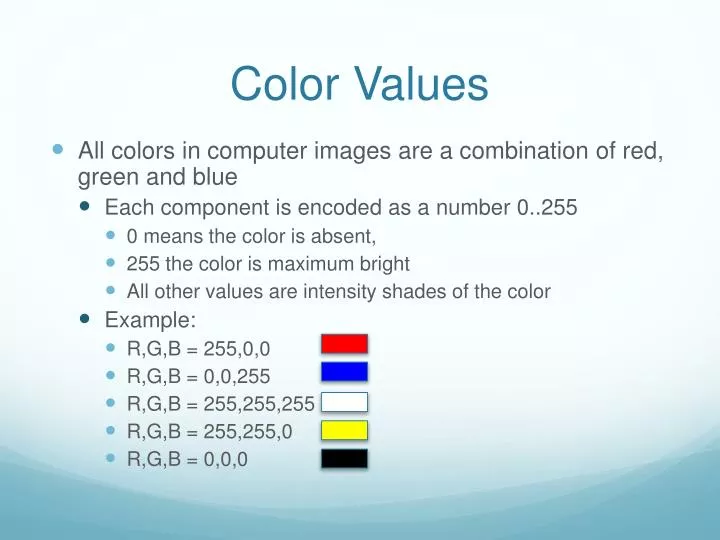 color values