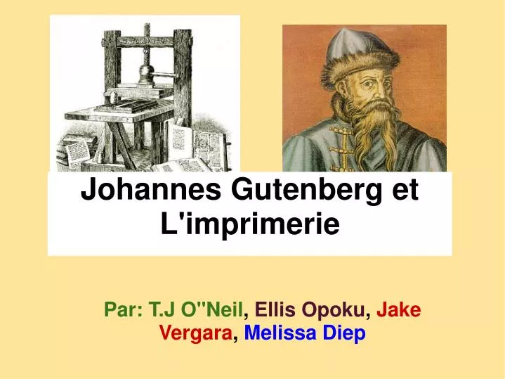 johannes gutenberg et l imprimerie