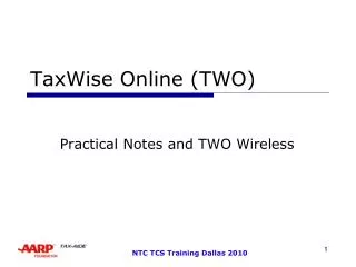 TaxWise Online (TWO)