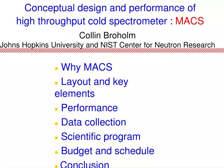 conceptual design and performance of high throughput cold spectrometer macs