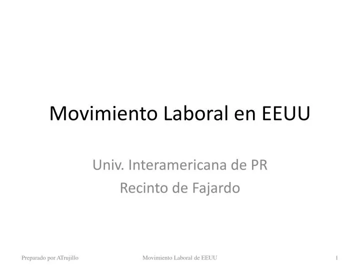 movimiento laboral en eeuu