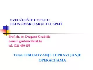 sveu ili te u splitu ekonomski fakultet split