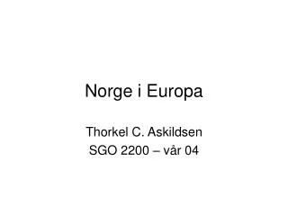 norge i europa