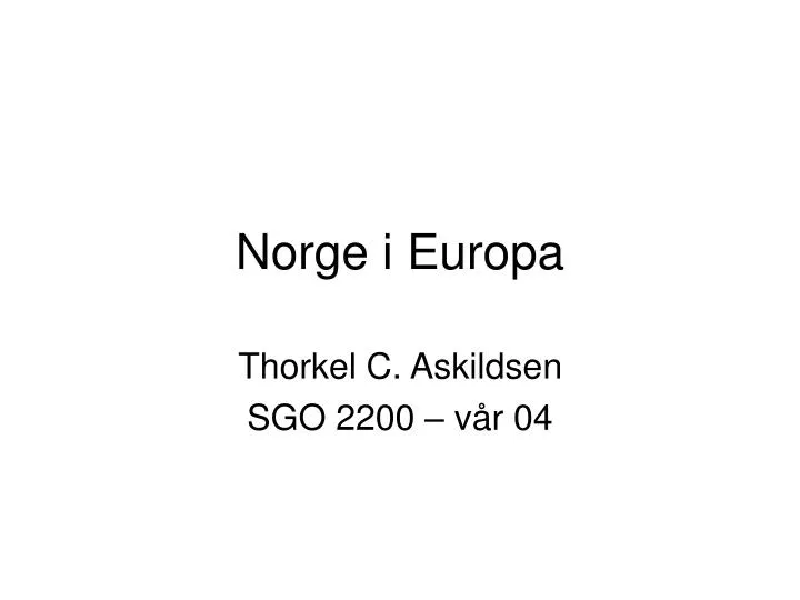 norge i europa
