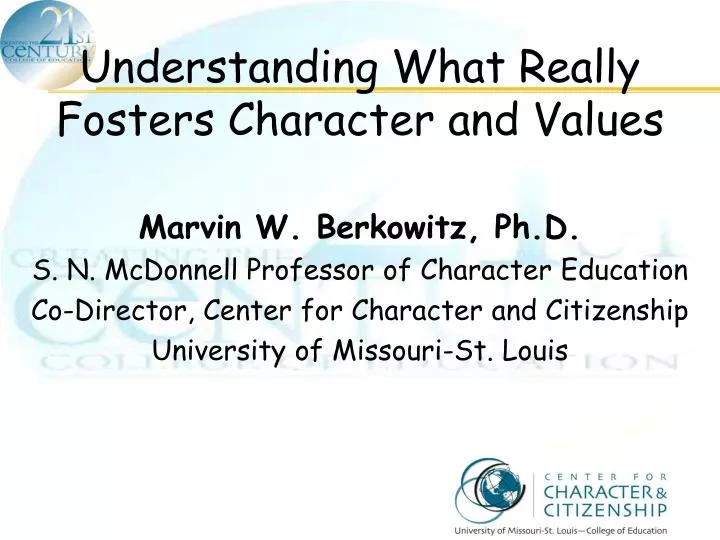 understanding what really fosters character and values