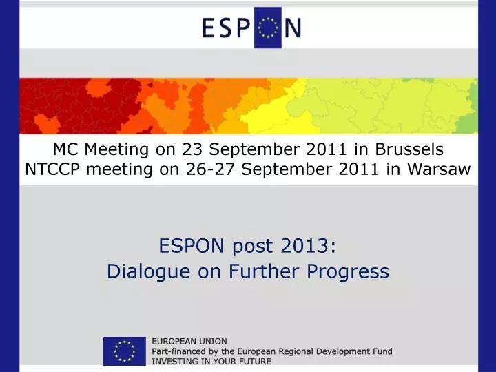 mc meeting on 23 september 2011 in brussels ntccp meeting on 26 27 september 2011 in warsaw