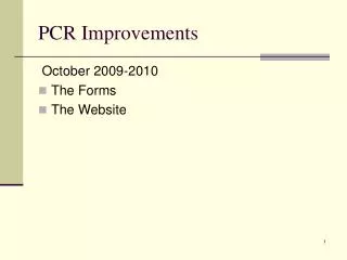 PCR Improvements