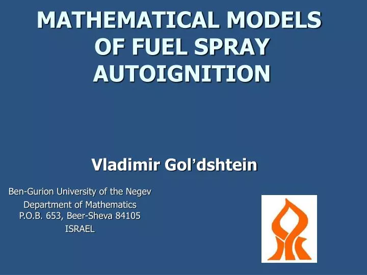 mathematical models of fuel spray autoignition