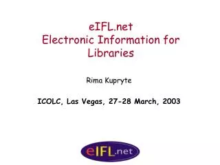 eIFL Electronic Information for Libraries