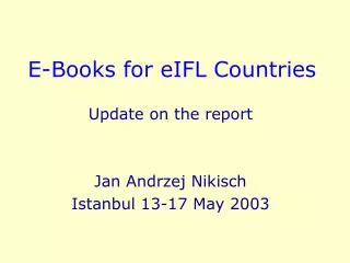 E-Books for eIFL Countries