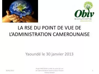 la rse du point de vue de l administration camerounaise