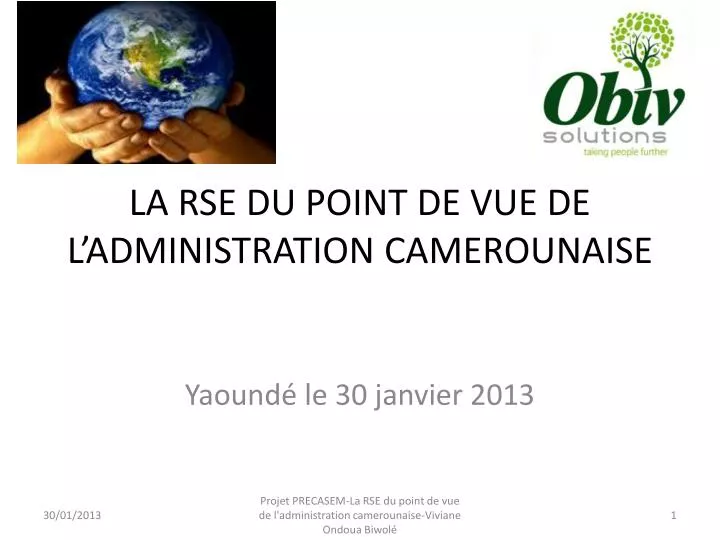 la rse du point de vue de l administration camerounaise