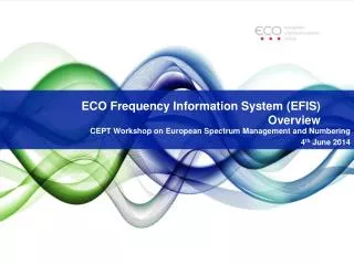 ECO Frequency Information System (EFIS) Overview