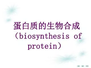????????? biosynthesis of protein ?