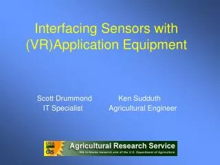 Interfacing Sensors with (VR)Application Equipment