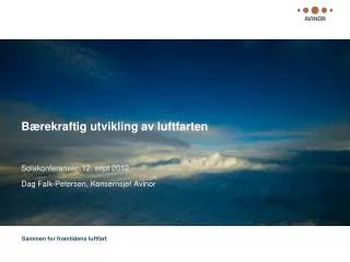 b rekraftig utvikling av luftfarten