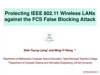 Protecting IEEE 802.11 Wireless LANs against the FCS False Blocking Attack