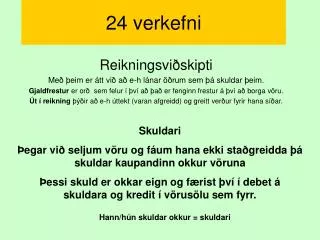 24 verkefni