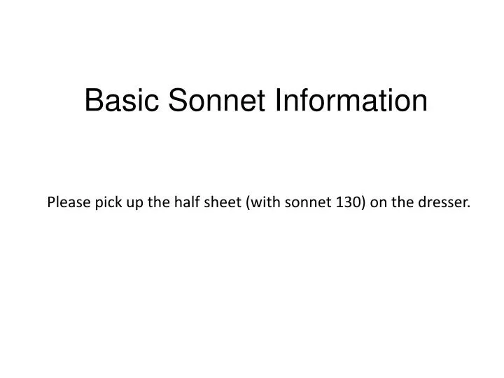 basic sonnet information