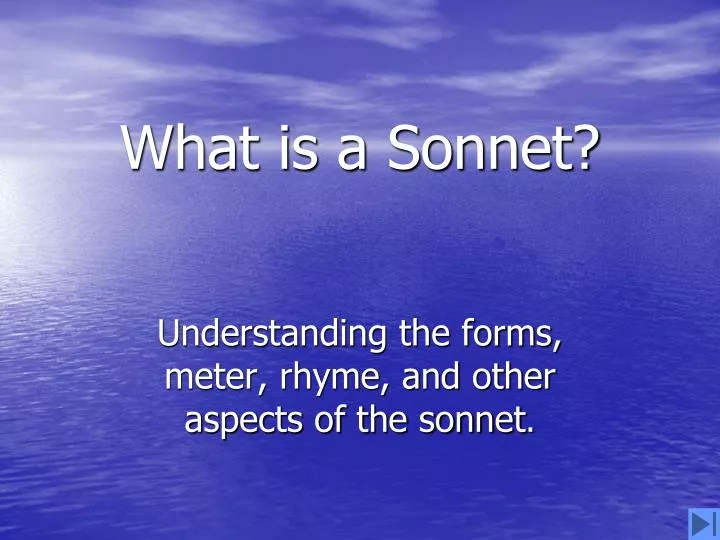 what is a sonnet