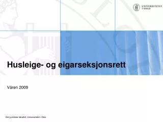 husleige og eigarseksjonsrett