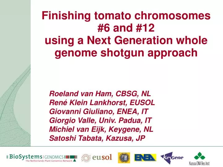 finishing tomato chromosomes 6 and 12 using a next generation whole genome shotgun approach