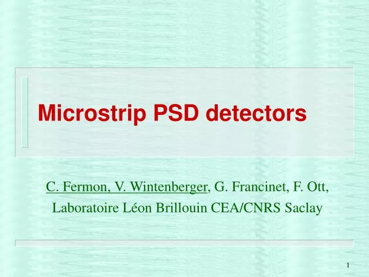 microstrip psd detectors