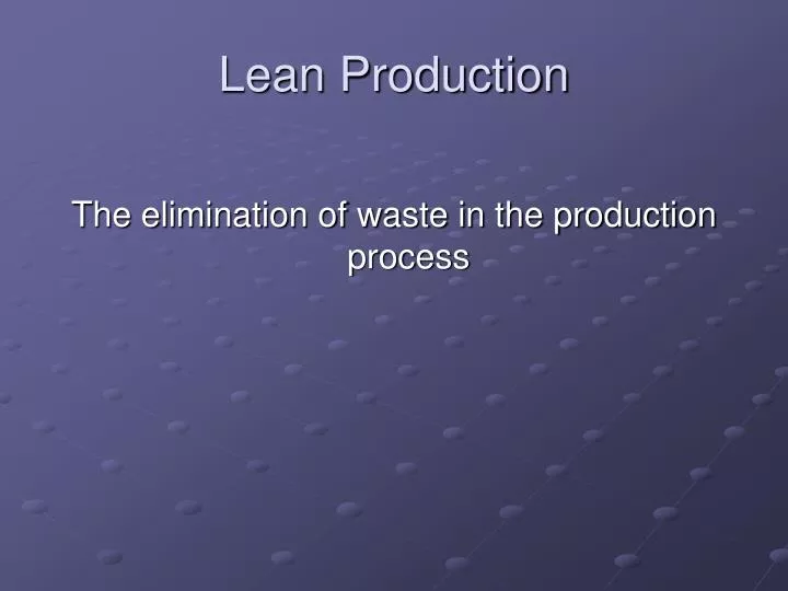 lean production