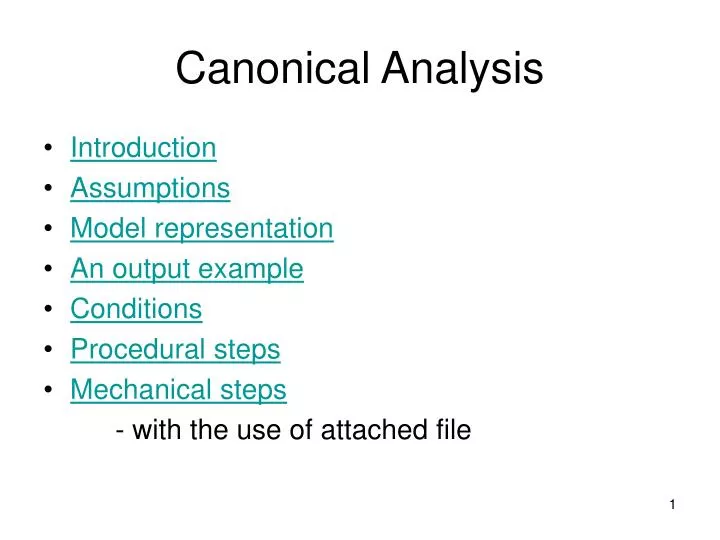 canonical analysis