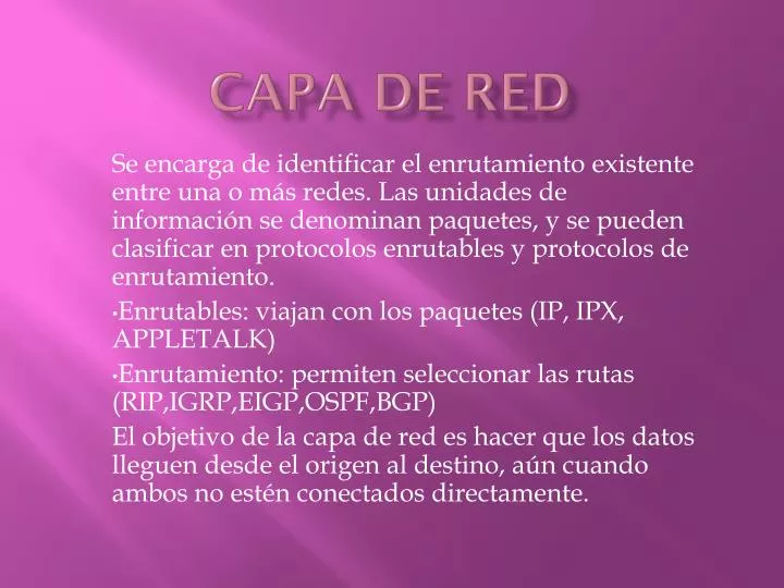 capa de red