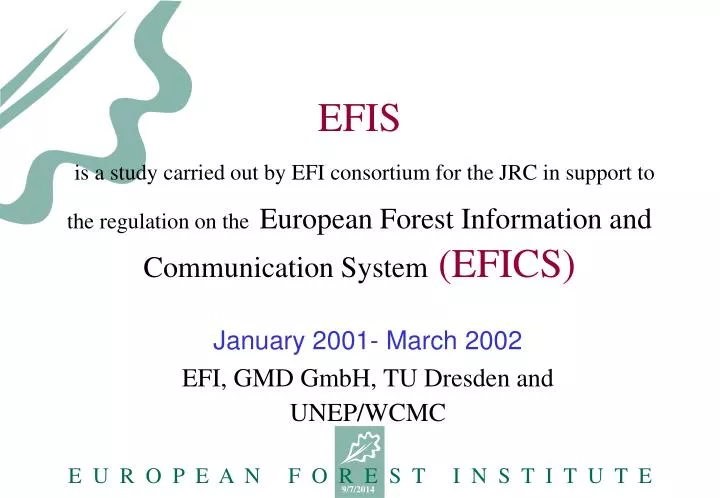 january 2001 march 2002 efi gmd gmbh tu dresden and unep wcmc