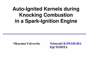 Auto-Ignited Kernels during Knocking Combustion in a Spark-Ignition Engine