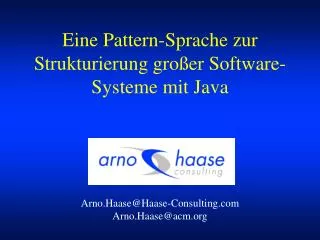 eine pattern sprache zur strukturierung gro er software systeme mit java