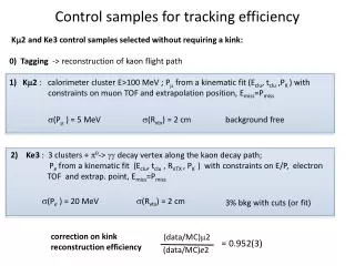 Control samples for tracking efficiency