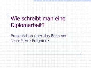 wie schreibt man eine diplomarbeit