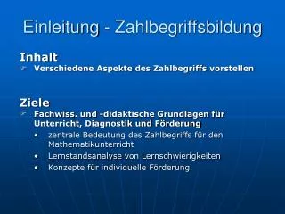 einleitung zahlbegriffsbildung