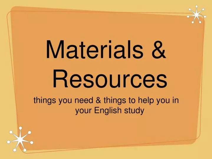 materials resources