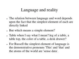 Language and reality