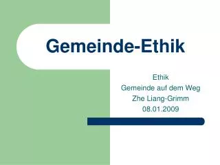 gemeinde ethik