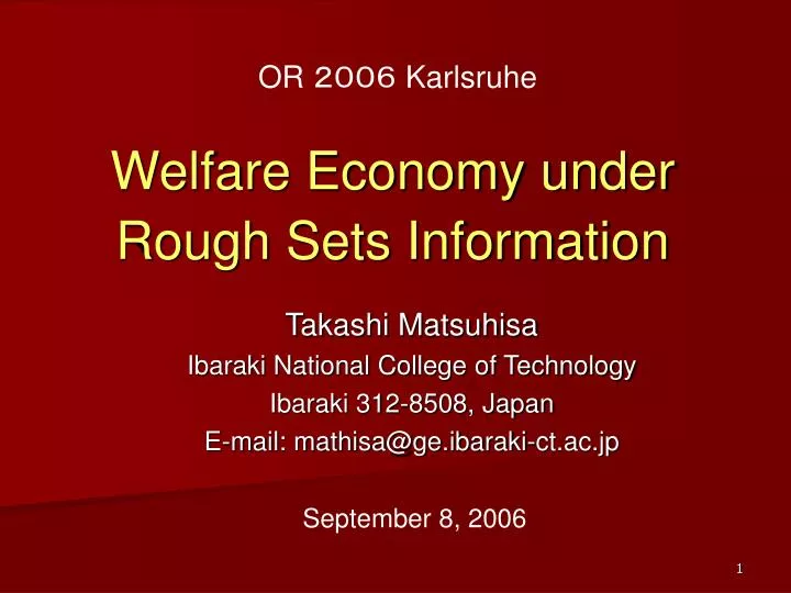 welfare economy under rough sets information