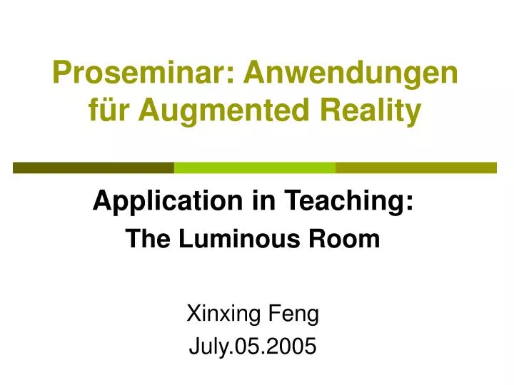 proseminar anwendungen f r augmented reality