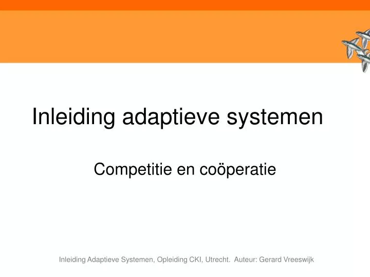 inleiding adaptieve systemen