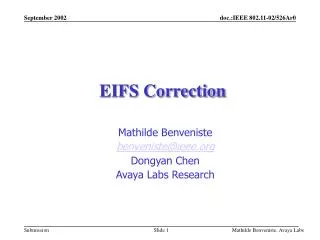 EIFS Correction