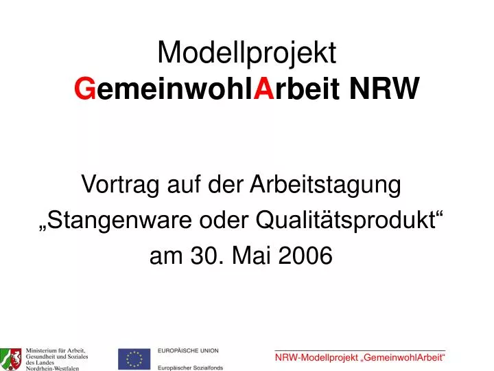 modellprojekt g emeinwohl a rbeit nrw