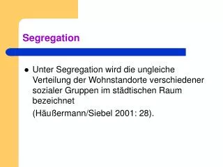 segregation