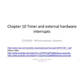 Chapter 10 Timer and external hardware interrupts