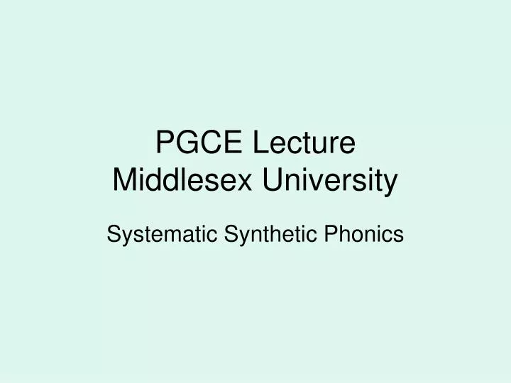 pgce lecture middlesex university
